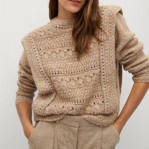 Mango knitted open stitch sweater